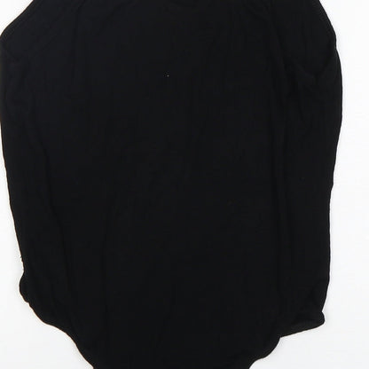 PRETTYLITTLETHING Womens Black  Viscose Bodysuit One-Piece Size 10