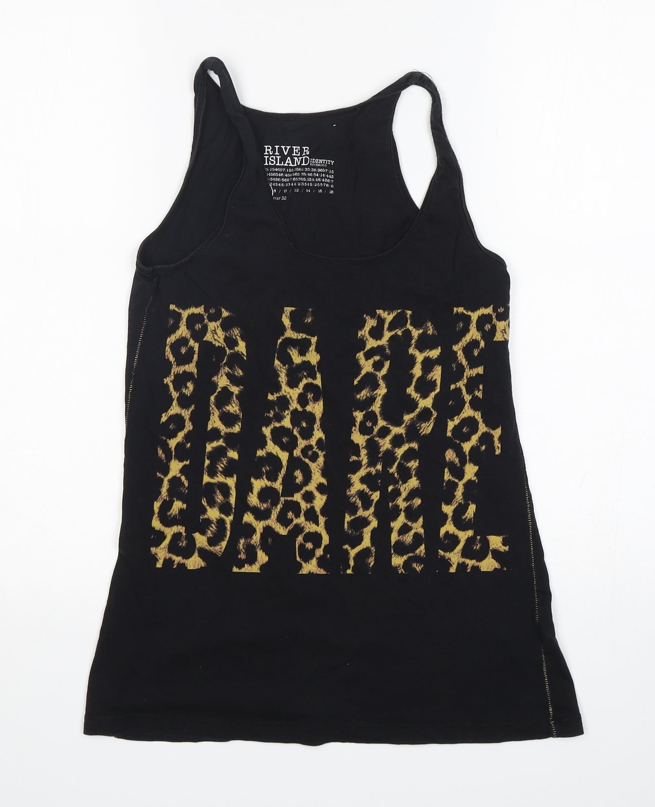 Womens UK Size 6 River Island Black Basic Tank
