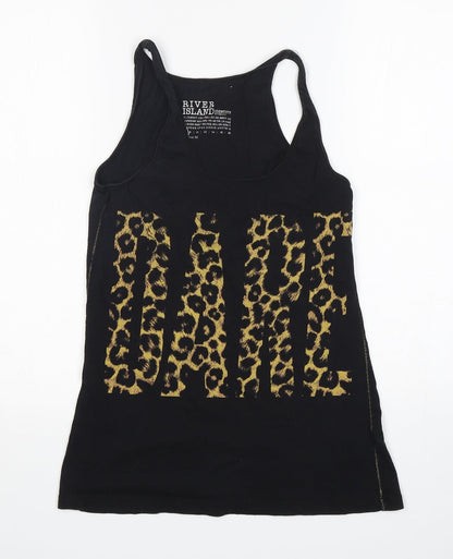 Womens UK Size 6 River Island Black Basic Tank