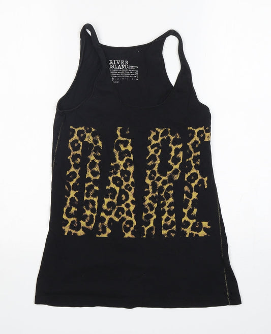 Womens UK Size 6 River Island Black Basic Tank