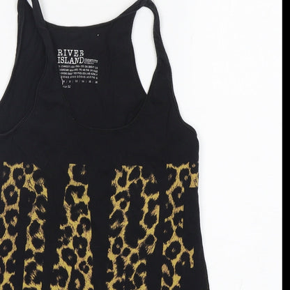 Womens UK Size 6 River Island Black Basic Tank