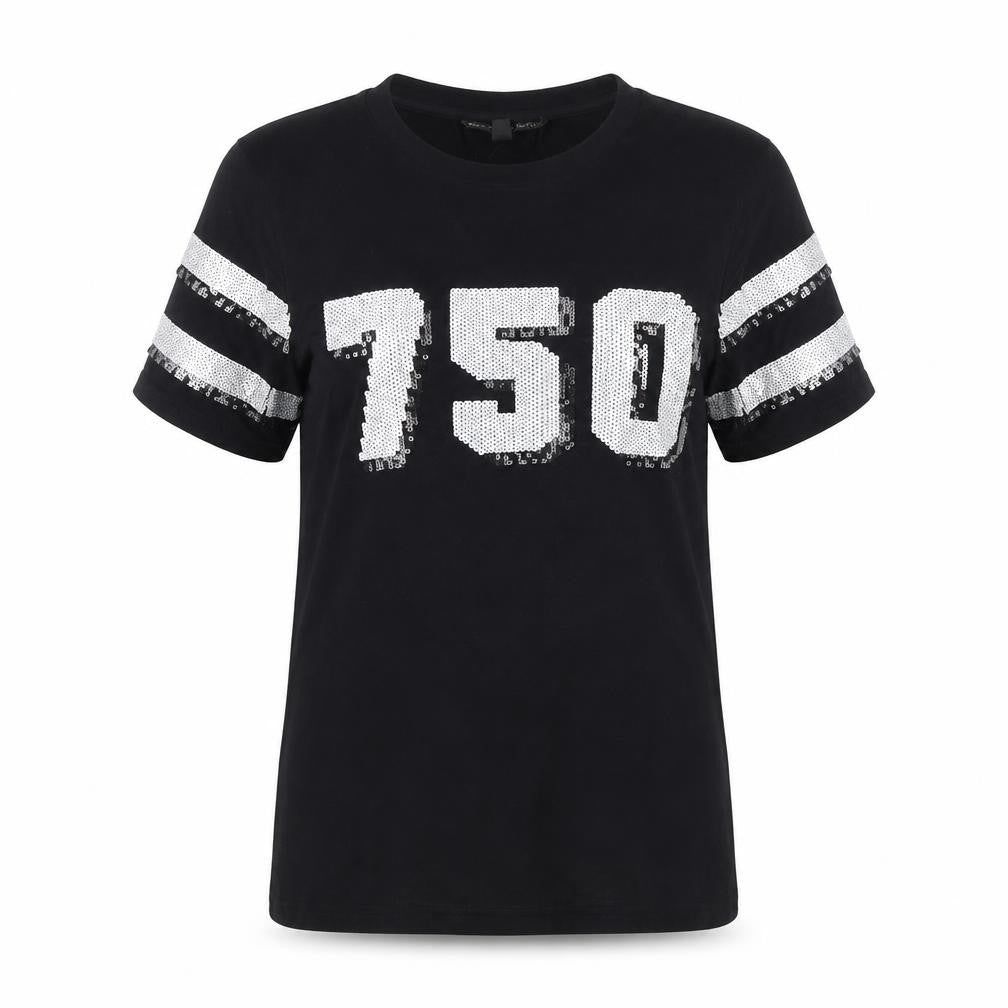 Womens UK Size 4 New Look Black Basic T-Shirt