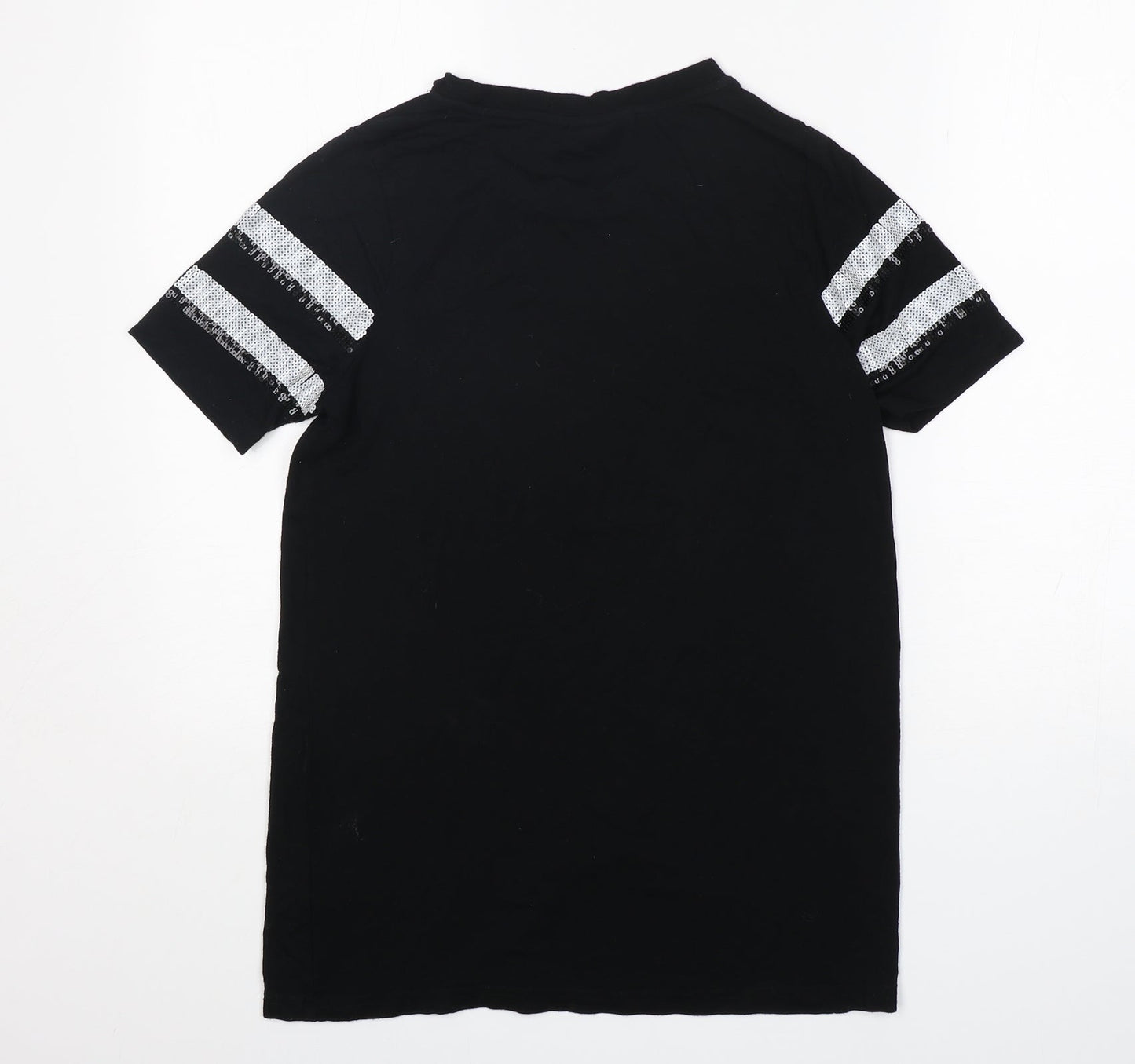 Womens UK Size 4 New Look Black Basic T-Shirt