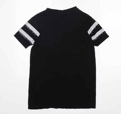 Womens UK Size 4 New Look Black Basic T-Shirt