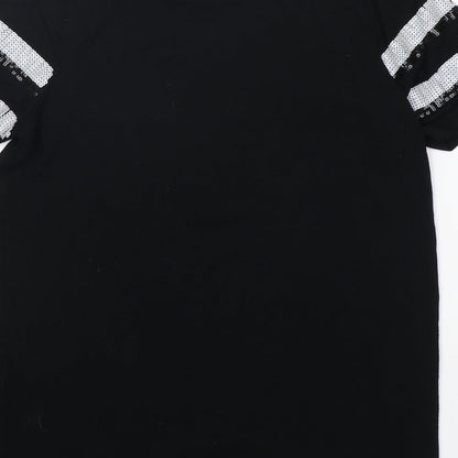 Womens UK Size 4 New Look Black Basic T-Shirt