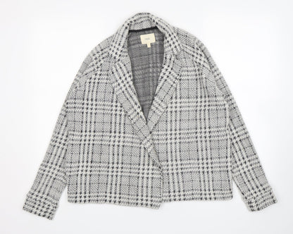 NEXT Womens Grey Check Acrylic Jacket Blazer Size 12