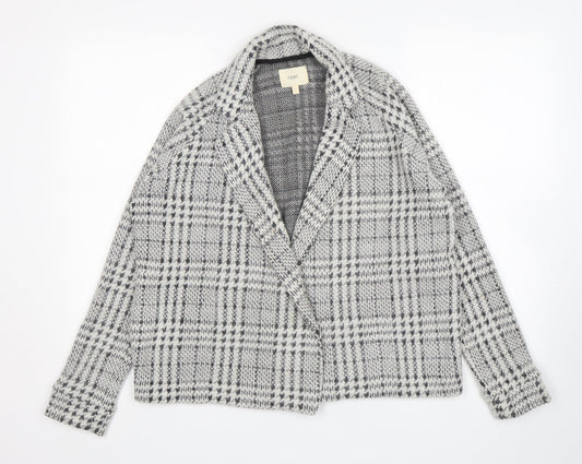 NEXT Womens Grey Check Acrylic Jacket Blazer Size 12