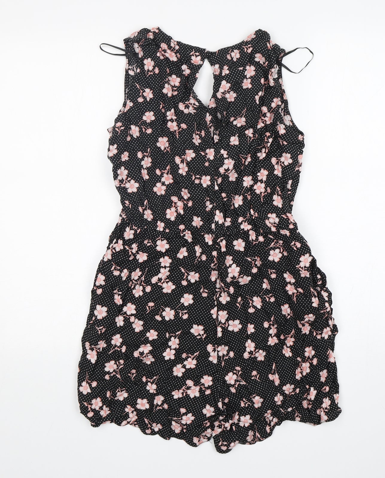 F&F Womens Blue Polka Dot Viscose Playsuit One-Piece Size 10