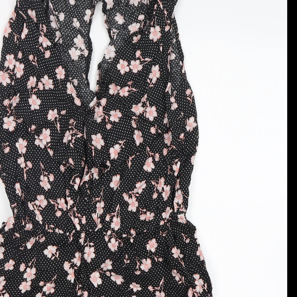 F&F Womens Blue Polka Dot Viscose Playsuit One-Piece Size 10