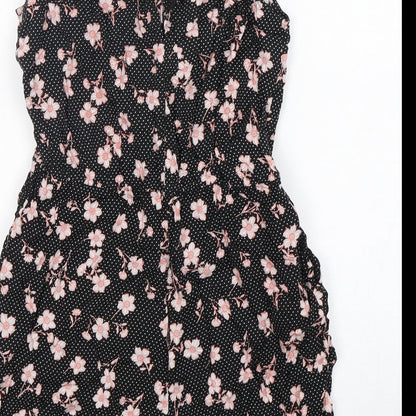 F&F Womens Blue Polka Dot Viscose Playsuit One-Piece Size 10