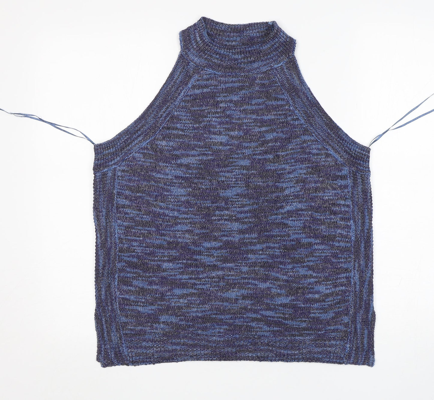 George Womens Blue Round Neck  Acrylic Vest Jumper Size 14