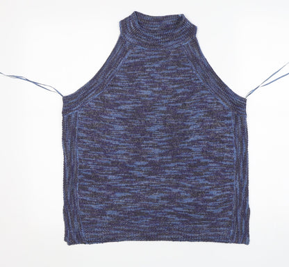 George Womens Blue Round Neck  Acrylic Vest Jumper Size 14