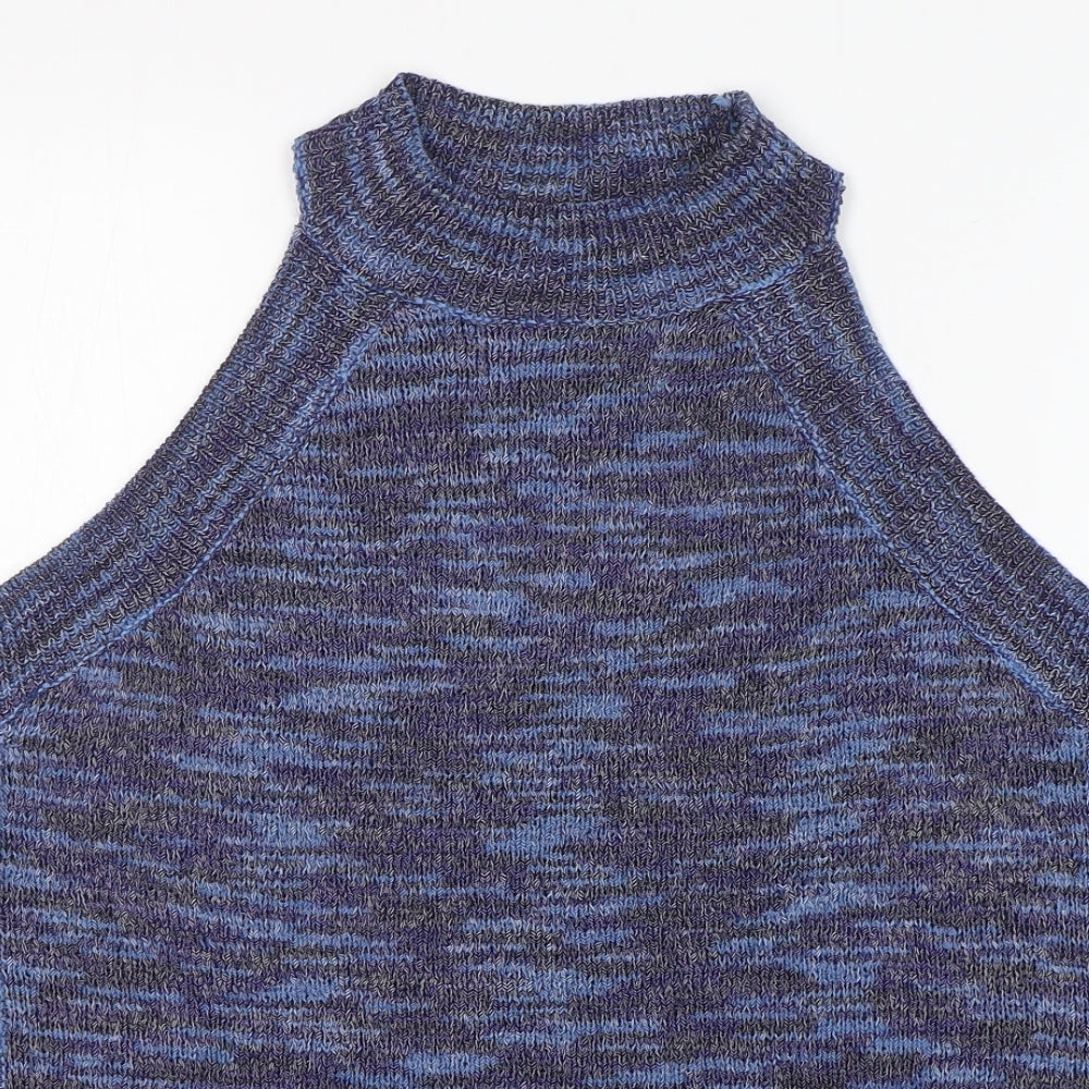 George Womens Blue Round Neck  Acrylic Vest Jumper Size 14