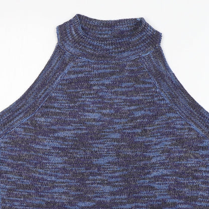 George Womens Blue Round Neck  Acrylic Vest Jumper Size 14
