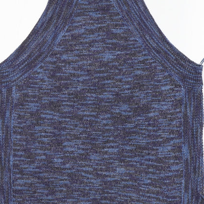 George Womens Blue Round Neck  Acrylic Vest Jumper Size 14