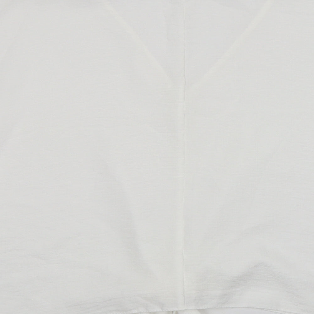 Primark Womens White  Polyester Basic Blouse Size 14 Round Neck