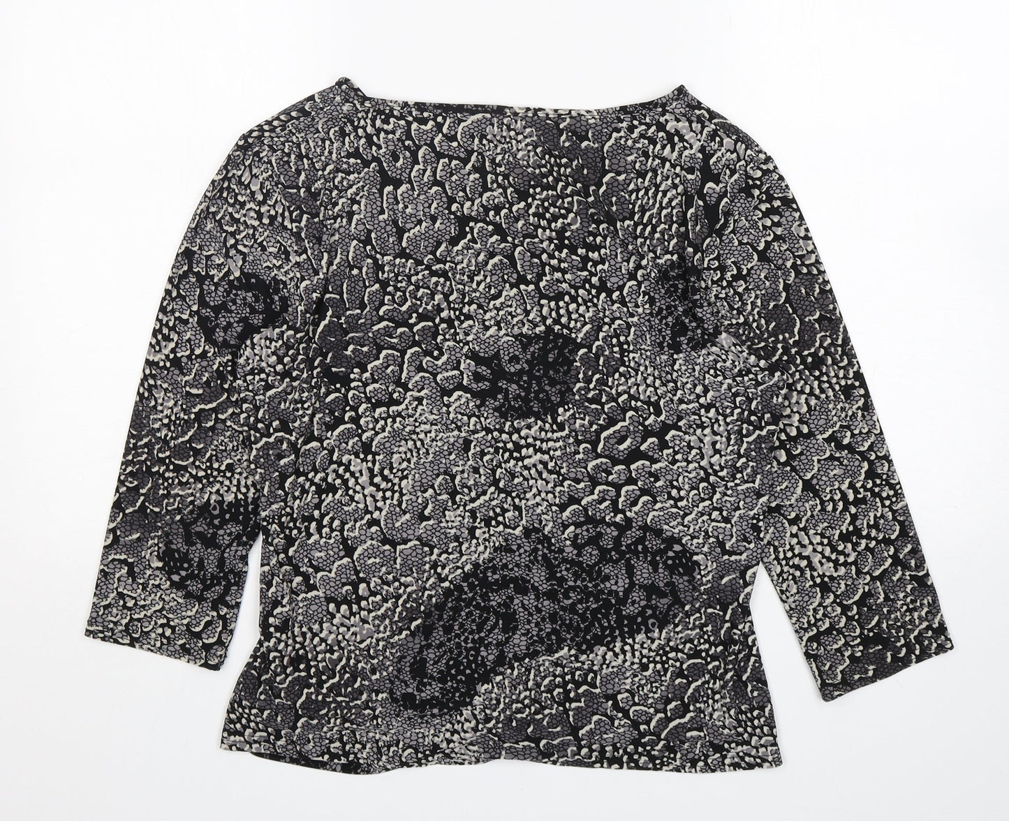 Amber  Womens Multicoloured Animal Print Polyester Basic Blouse Size 14 Round Neck