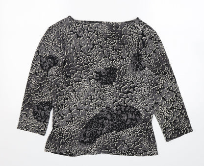 Amber  Womens Multicoloured Animal Print Polyester Basic Blouse Size 14 Round Neck