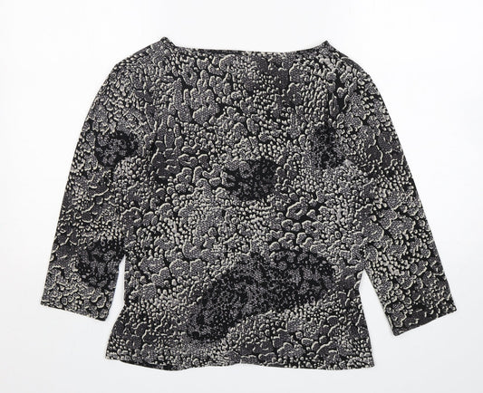 Amber  Womens Multicoloured Animal Print Polyester Basic Blouse Size 14 Round Neck
