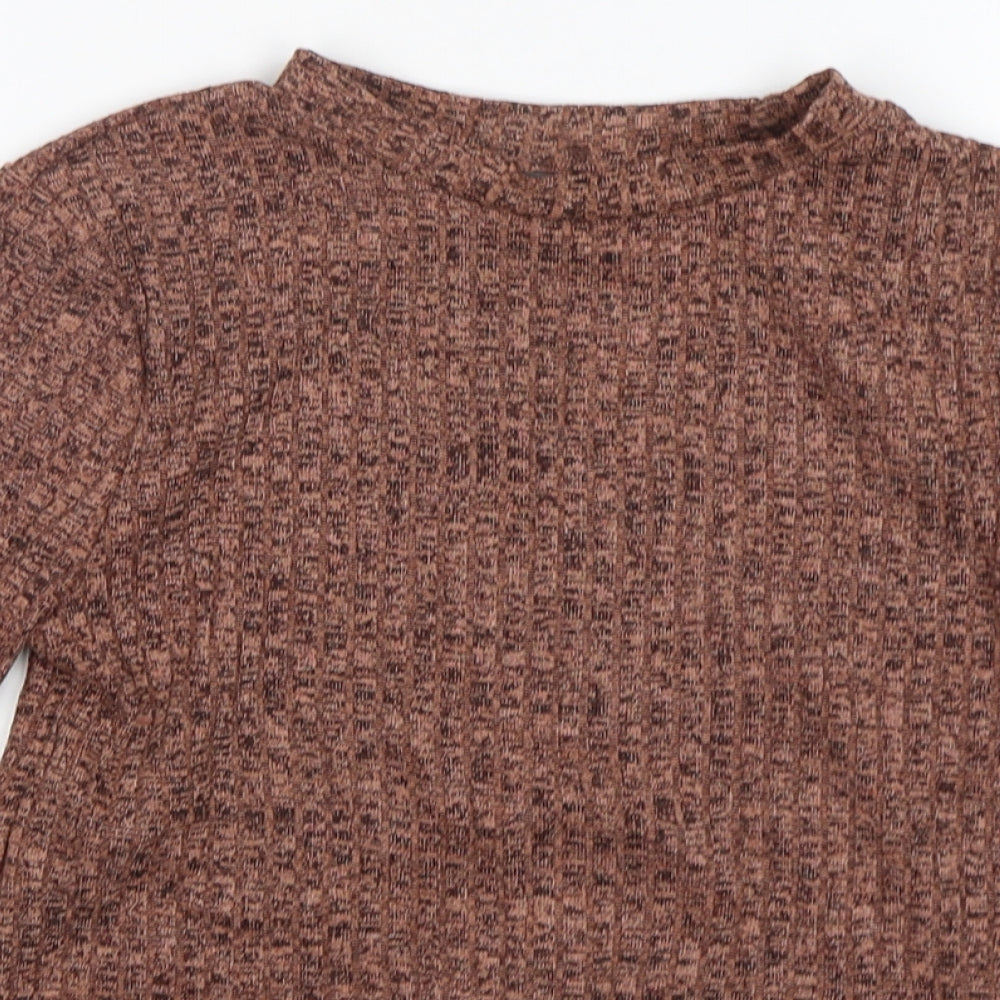 Primark Womens Brown Round Neck  Polyester Pullover Jumper Size XS