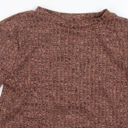 Primark Womens Brown Round Neck  Polyester Pullover Jumper Size XS