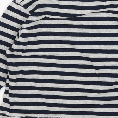 NEXT Boys Multicoloured Striped Cotton Basic T-Shirt Size 6-9 Months Round Neck