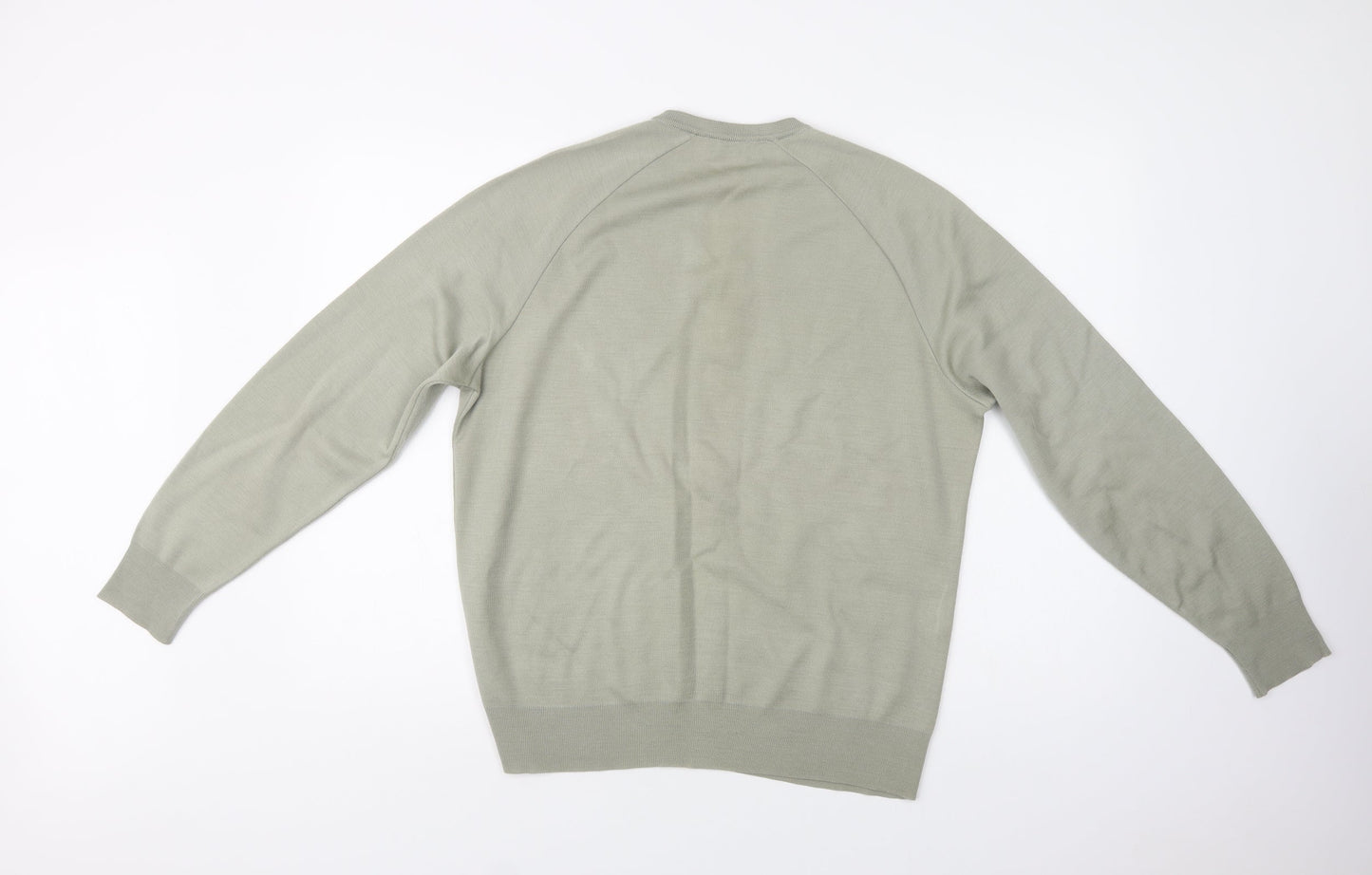 House of Fraser Mens Green V-Neck  Acrylic Pullover Jumper Size L