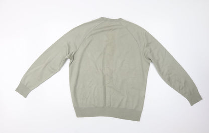House of Fraser Mens Green V-Neck  Acrylic Pullover Jumper Size L