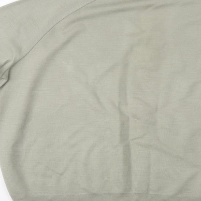 House of Fraser Mens Green V-Neck  Acrylic Pullover Jumper Size L