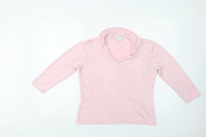 BHS Womens Pink Collared  Acrylic Pullover Jumper Size 16