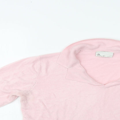 BHS Womens Pink Collared  Acrylic Pullover Jumper Size 16