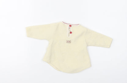 Mothercare Baby Beige  Polyester Pullover Jumper Size 0-3 Months  Button