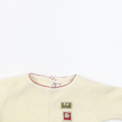 Mothercare Baby Beige  Polyester Pullover Jumper Size 0-3 Months  Button