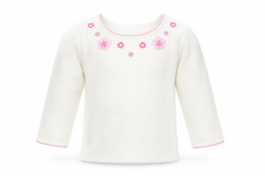 George Baby White Floral Polyester Pullover Jumper Size 18-24 Months
