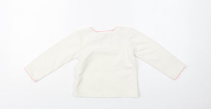 George Baby White Floral Polyester Pullover Jumper Size 18-24 Months