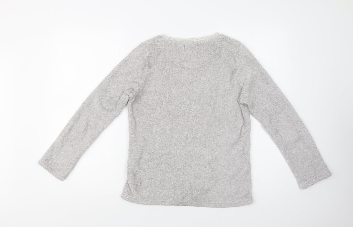 Back view of Primark women’s grey polyester top pyjama top, size UK 10, - heart