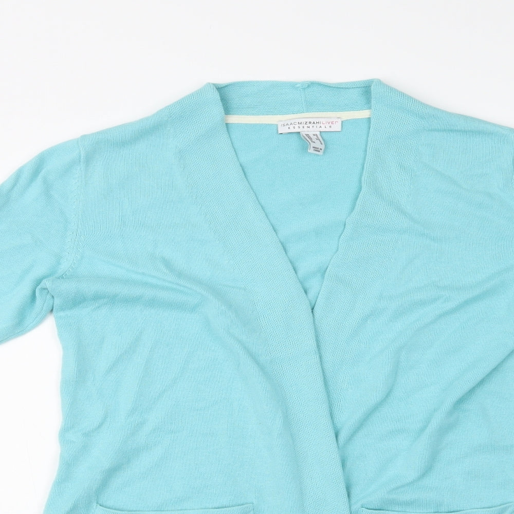 Womens UK Size XS Isaac Mizrahi Blue Cardigan Jumper