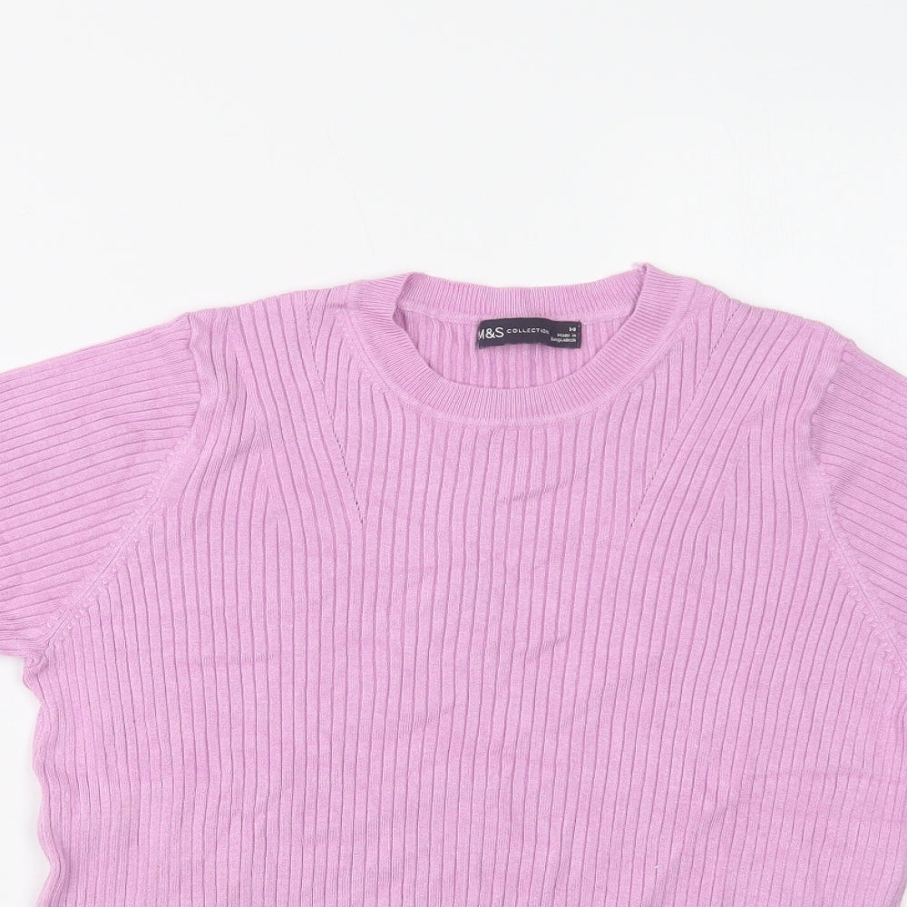 Womens UK Size 14 M&S Purple Pullover Jumper