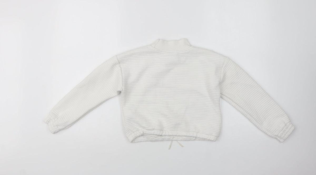 Back view of Primark girls’ white polyester pullover sweatshirt, size 9-10, years