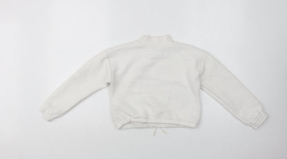 Back view of Primark girls’ white polyester pullover sweatshirt, size 9-10, years