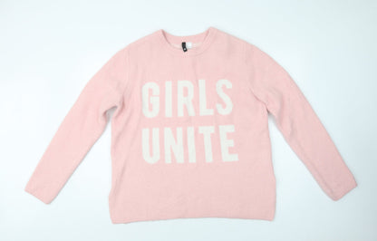 Womens UK Size M H&M Pink Pullover Jumper