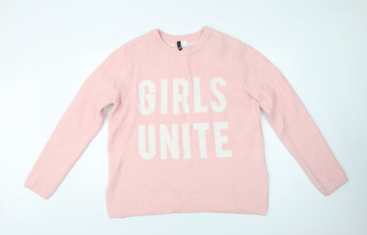 Womens UK Size M H&M Pink Pullover Jumper