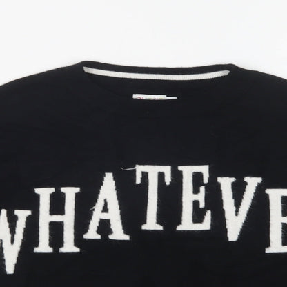Outfit Girls Black Crew Neck  Viscose Pullover Jumper Size 9 Years
