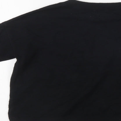 Outfit Girls Black Crew Neck  Viscose Pullover Jumper Size 9 Years