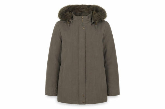 Front view of Bonmarché women’s green jacket, size S, zip