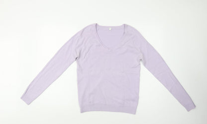 Womens UK Size L Preworn Purple Pullover Jumper