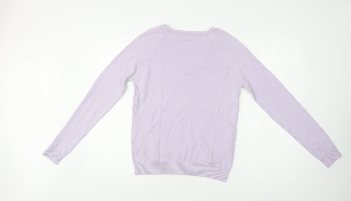 Womens UK Size L Preworn Purple Pullover Jumper