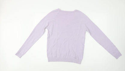 Womens UK Size L Preworn Purple Pullover Jumper