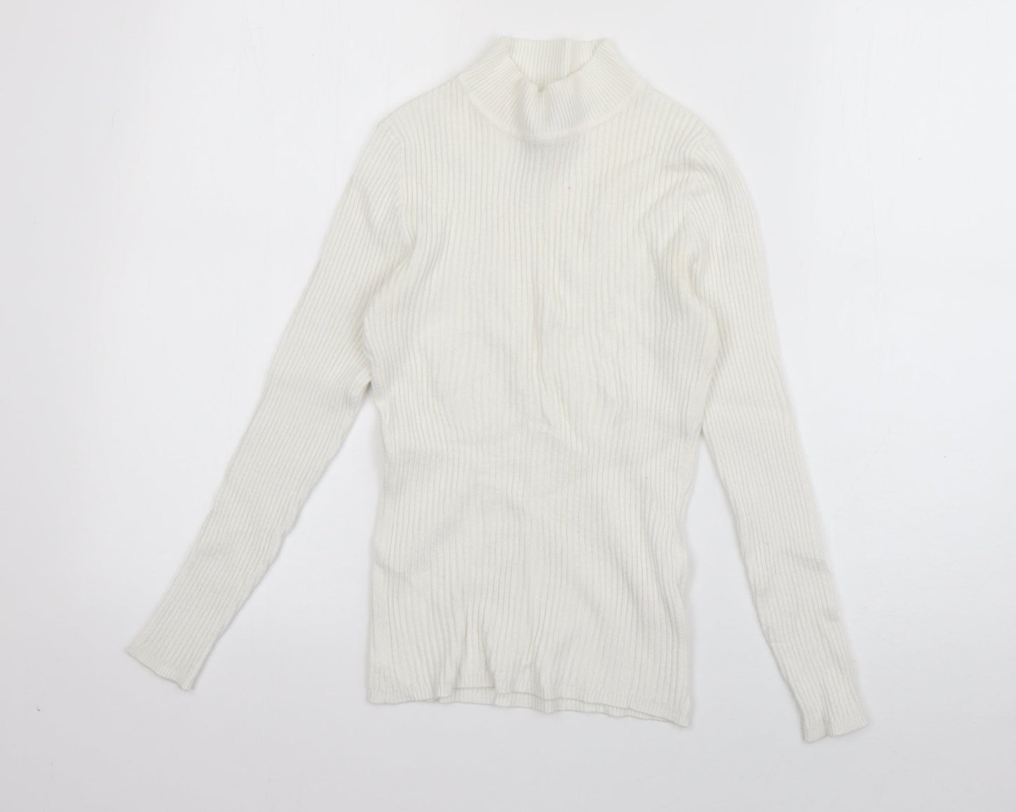 Primark Womens Ivory Crew Neck  Viscose Pullover Jumper Size 10