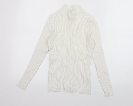 Primark Womens Ivory Crew Neck  Viscose Pullover Jumper Size 10